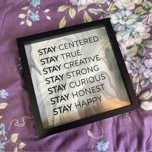 Free Add On - Black Framed Motto Wall Art with Marble Background